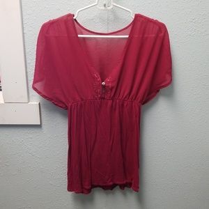 Converse babydoll top, lace detail